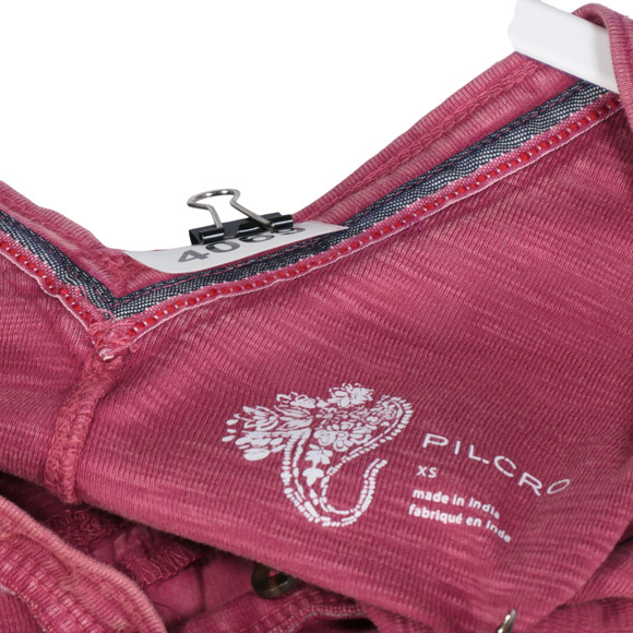 Anthropologie Pink T Shirt Womens Size XS Tee Active Mixed Media Distressed - Picture 9 of 10